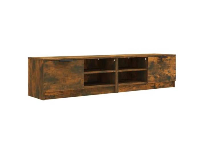 hliofuir TV Board 2er Set Räuchereiche 80x35x36,5 cm Holzwerkstoff Kompakte Lowboards mit Fächern und Schublade für Receiver und Spielkonsolen, ideal fürs Wohnzimmer.