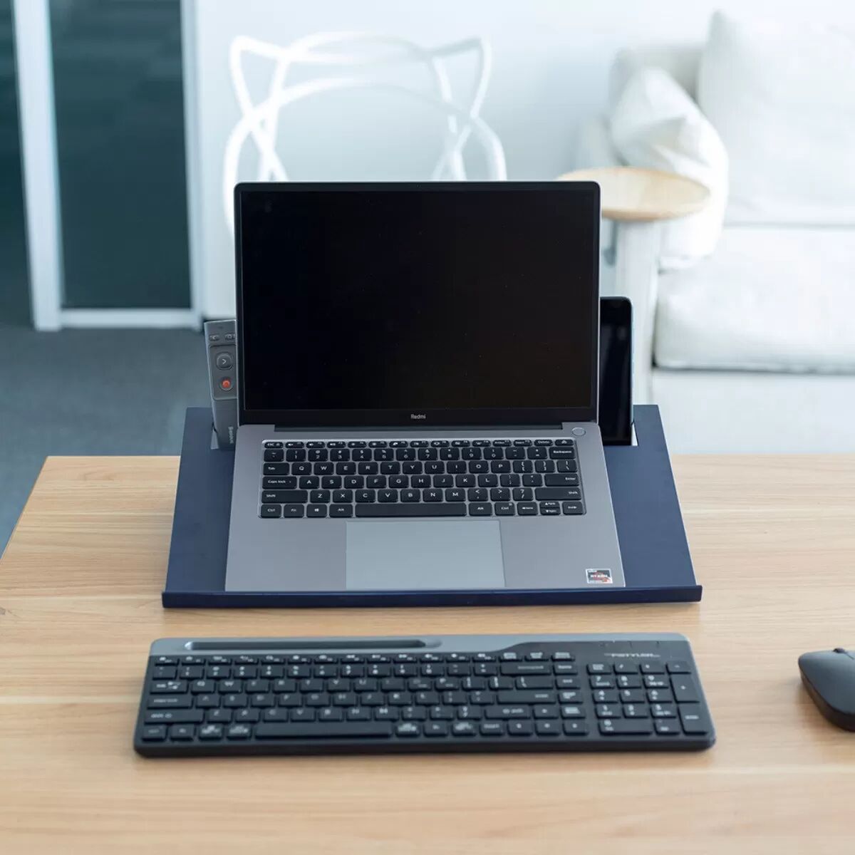 INF Ergonomischer Laptopständer mit Dual-Ablagefächern – Haltungskorrektur & Nackenentlastung Weiß