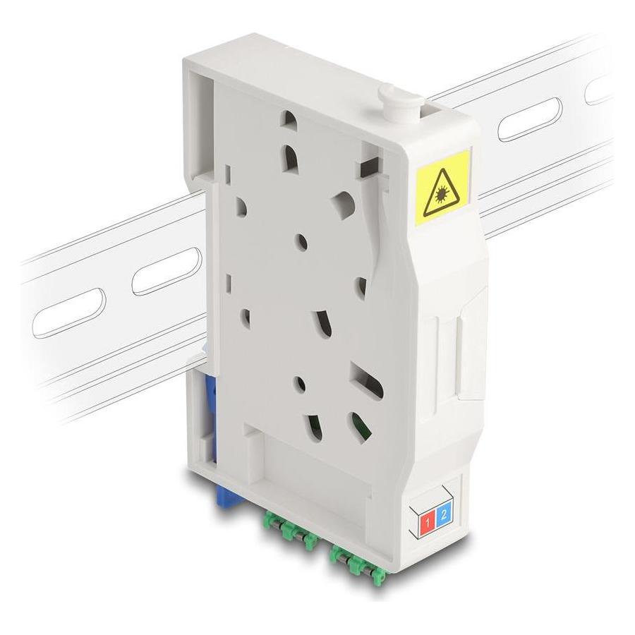 Delock LWL Anschlussdose für Hutschiene mit Spleisshalter (Spleissbox) (85936)