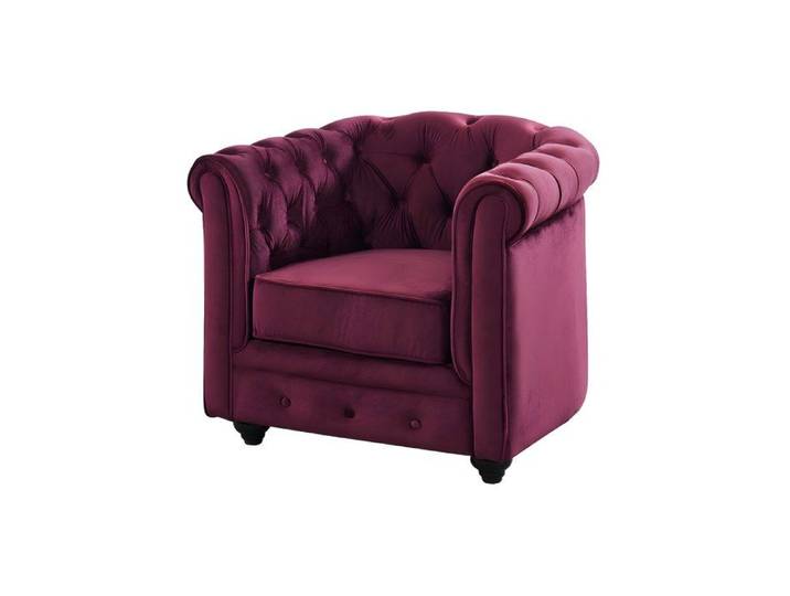 Fauteuil CHESTERFIELD - Velours pourpre