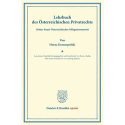 Lehrbuch des Österreichischen Privatrechts., Fachbücher von Horaz Krasnopolski