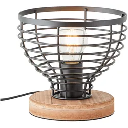 Brilliant Avia Tischleuchte 20cm schwarz/holz , Metall/Holz , 1x A60 , , 52 W