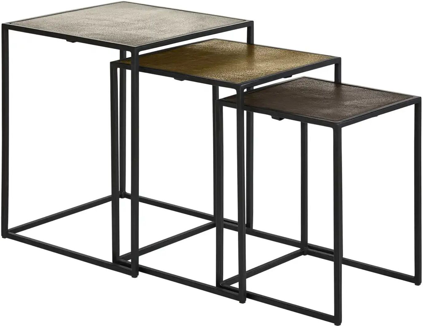 Höffner Beistelltisch 3er Set  Cake ¦ mehrfarbig ¦ Maße (cm): B: 41 H: 52