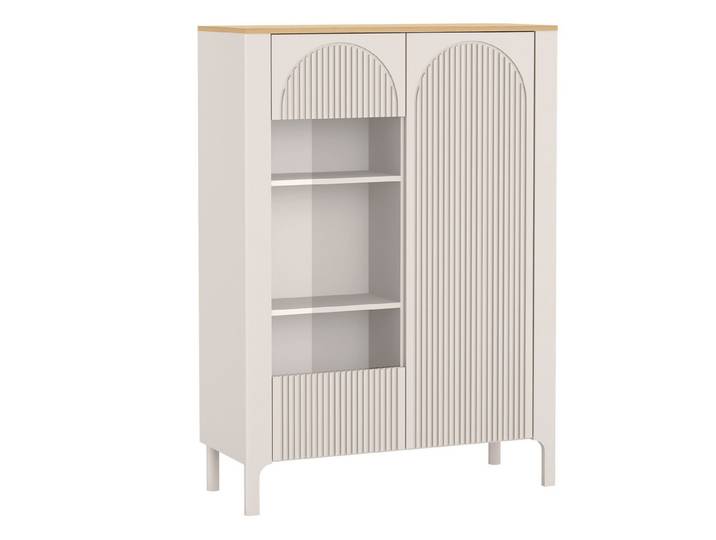 MIRJAN24 Vitrine Marbella 03 (mit zwei Drehtüren) 103x41x146 cm, Gehärtetes Glas 4 mm