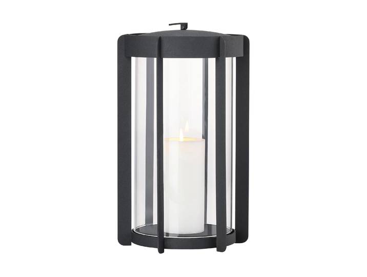 Kerzenlaterne ZONE DENMARK Firefly , schwarz, H:35cm Ø:21,5cm, Kerzenhalter, Kerzenlaterne