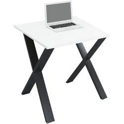 VCM Schreibtisch »Lona« 80/80 cm X-Fuß-Gestell schwarz weiß, 80x76x80 cm