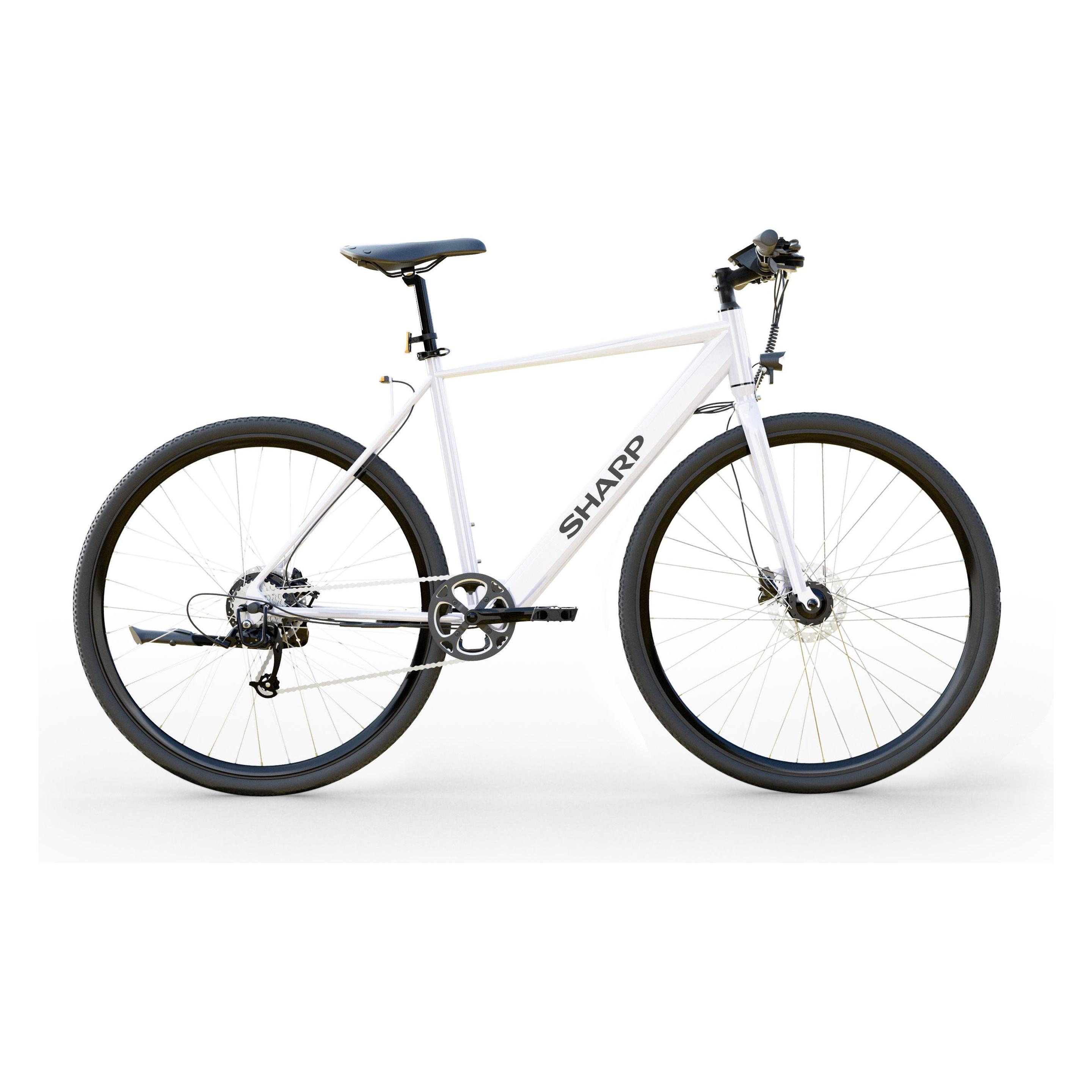 Sharp Hybrid E-Bike 21", White Glossy (53.50 cm) (BK-GS03E-W)