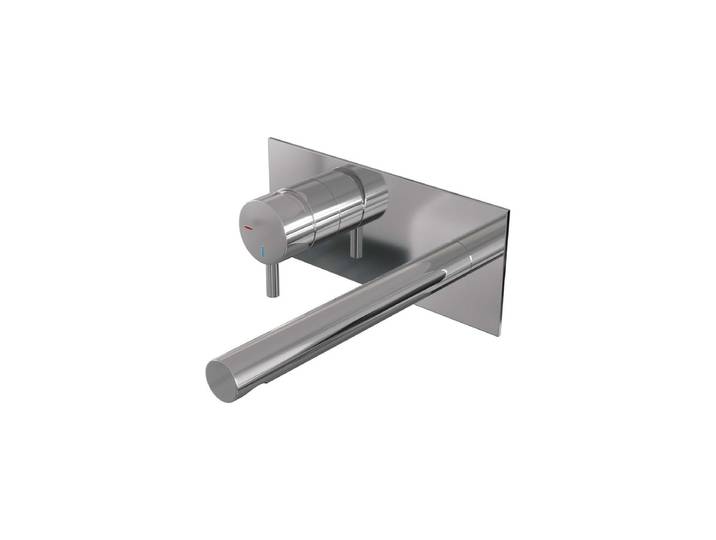 Brauer Chrome Edition Inbouw Wastafelmengkraan met Rechte Uitloop en Afdekplaat Model B2 Chroom