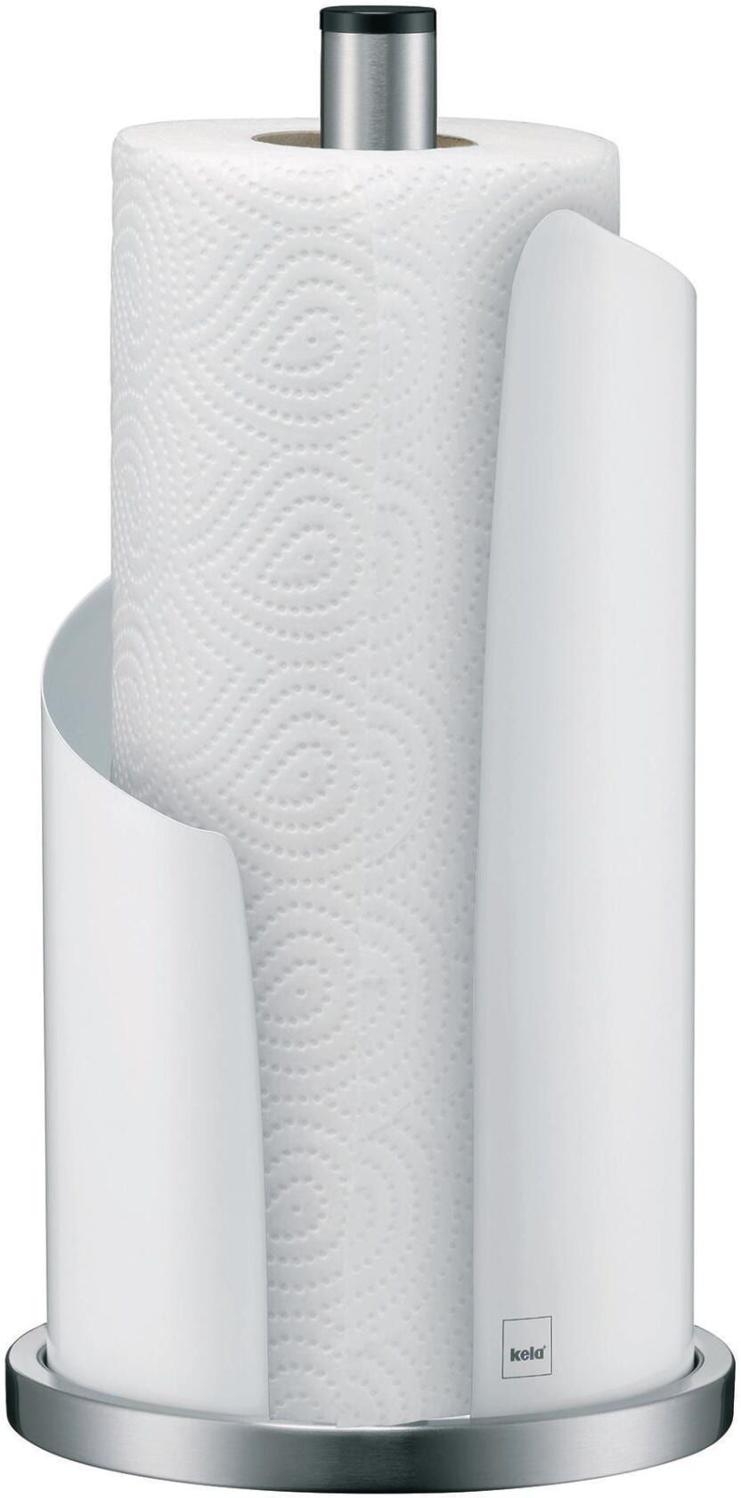 Küchenrollenhalter KELA "Küchenrollenhalter Stella", weiss (weiß), B:13cm H:32cm, Metall, Küchenrollenhalter, Küchenrollenhalter weiß Einheitsgröße