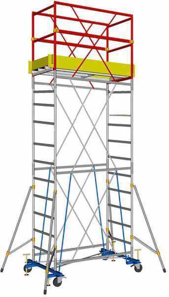Svelt Euromedium - Trabattello in acciaio modulare - Altezza 4,60 m - Ancoraggio in alluminio