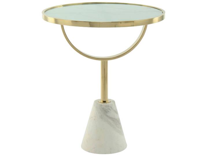 Kayoom Beistelltisch, Glas, Stein, rund, 54 cm, Wohnzimmer, Wohnzimmertische, Beistelltisch, Beistelltische rund