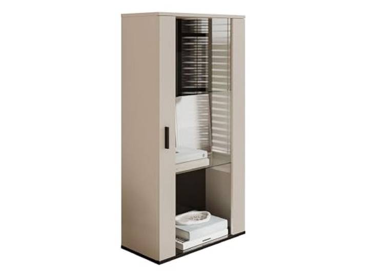 Mirjan24 Hängevitrine Soho S2, Vitrine Glasvitrine, Vitrinenschrank, Stauraumvitrine, Wohnzimmer, Highboard, Schrank (Cashmere + Schwarz, ohne Beleuchtung)