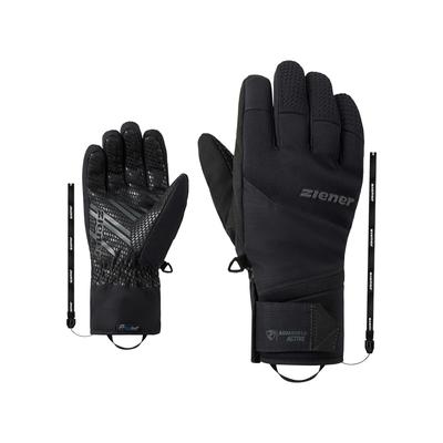 Skihandschuhe ZIENER "GASTIUS-Z AQUASHIELD lavalan", Herren, Gr. 9.5, schwarz, Materialmix, Handschuhe, wasserdicht, winddicht, atmungsaktiv, Wollwattierung