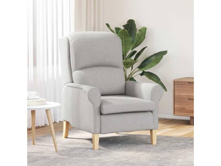 WHOPBXGAD Stoff Moderner Wohnzimmersessel Wolkengrau 76x94x102 cm Sessel Wolkengrau 76 x 94 x 102 cm Stoff Modern Design PolsterSessel mit Stoffbezug Wohnzimmer Sessel
