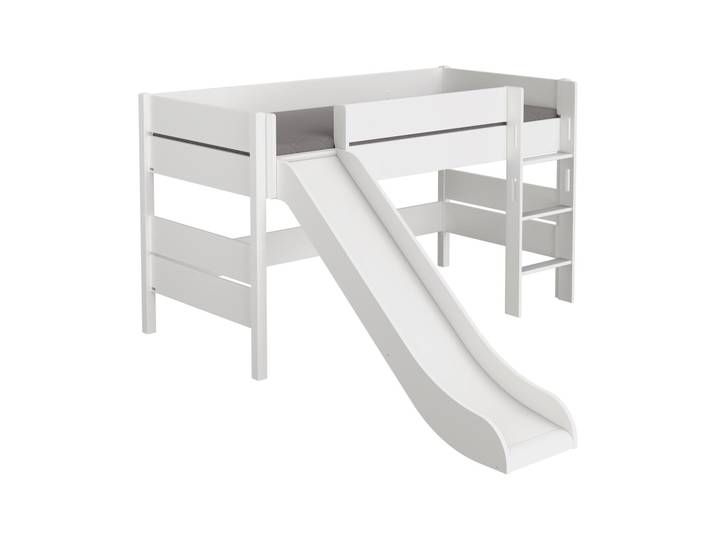 Paidi Spielbett mit Rutsche TIAGO, Weiß, Holznachbildung