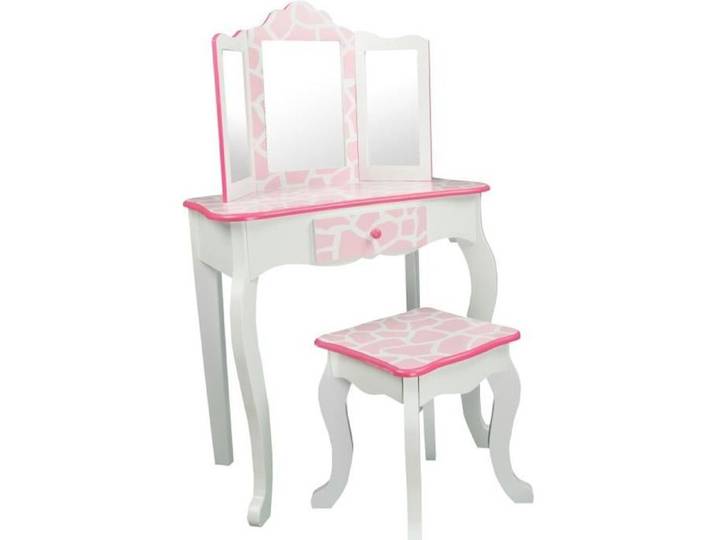 Coiffeuse enfant Teamson Kids rose/blanc 60 X 29 X 100