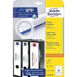 AVERY Zweckform Ordnerrücken-Etiketten, 38 x 297 mm, 10 Bl.