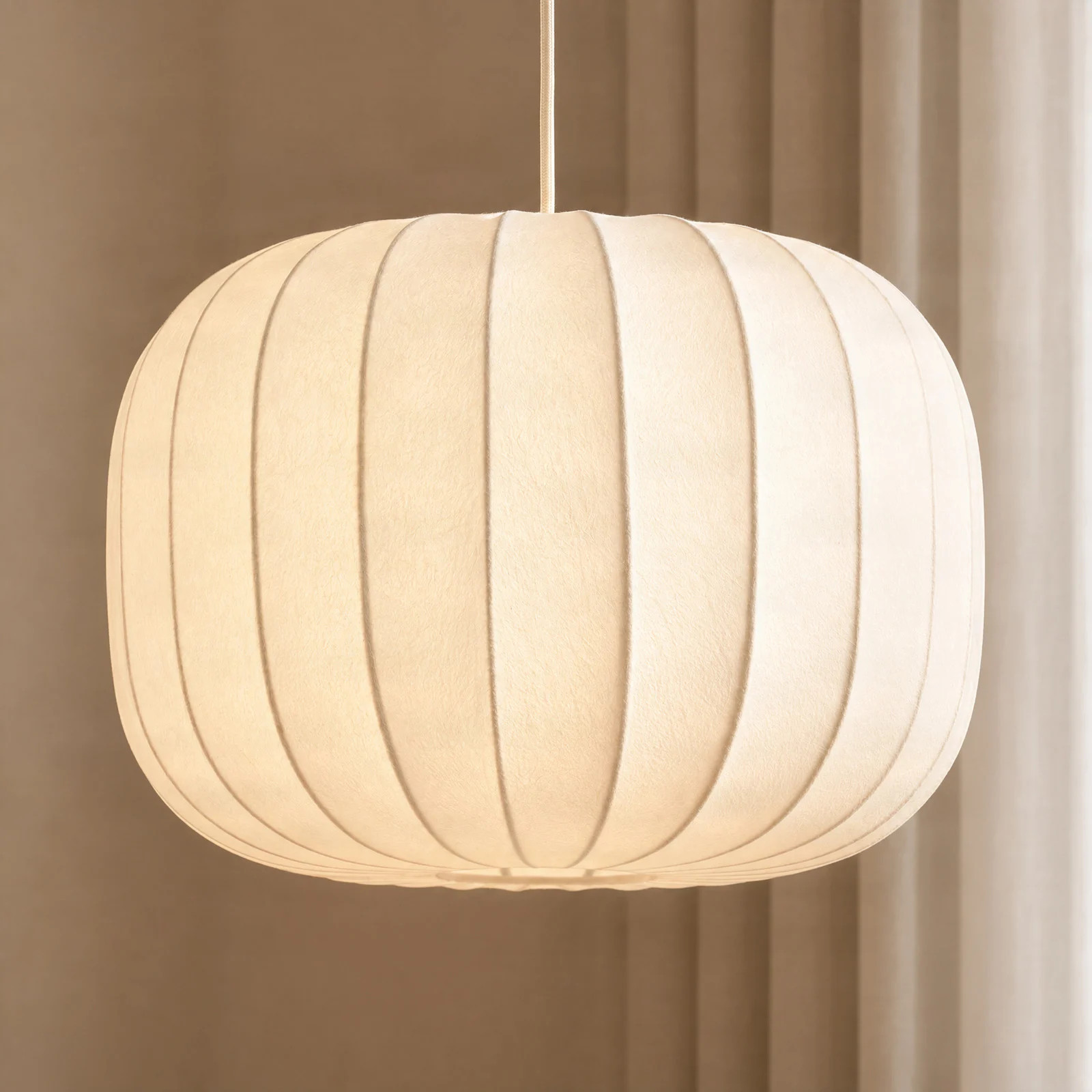 Lucande Bridget hanglamp, beige, Ø 40 cm
