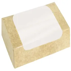 MONOUSO - Rechteckige Verpackungen für Bäckereien Kraft 18x10x8cm (50 Stück)