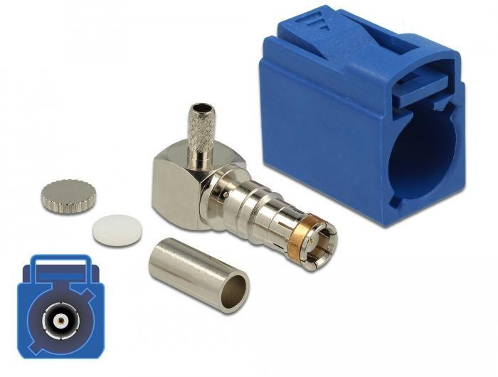 Delock 89715 Fakra C adapter 90 graden goud en blauw