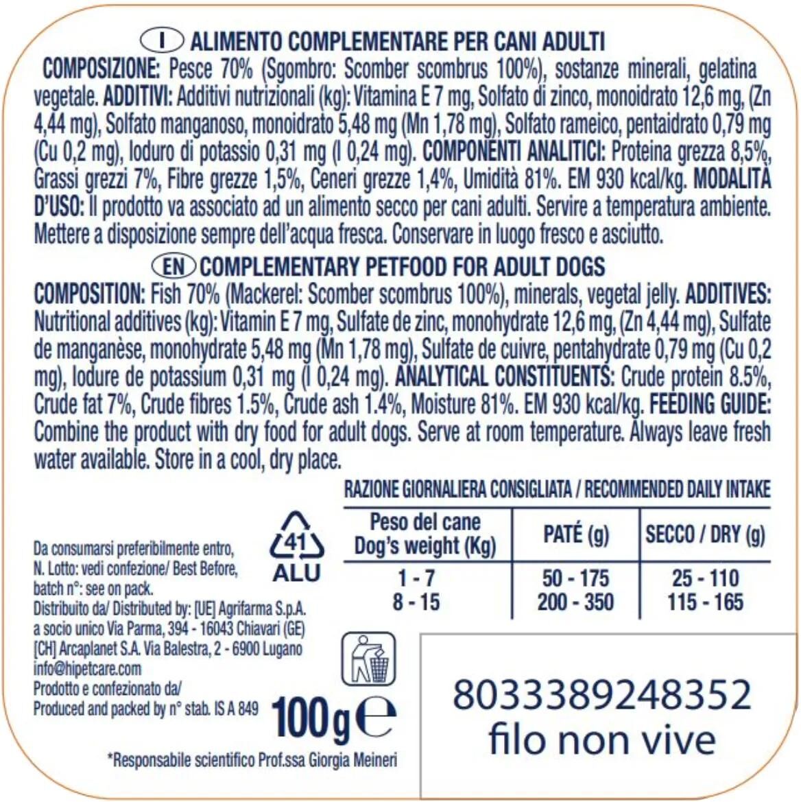 Hi Fish Dog Vaschetta Multipack 32x100G SGOMBRO