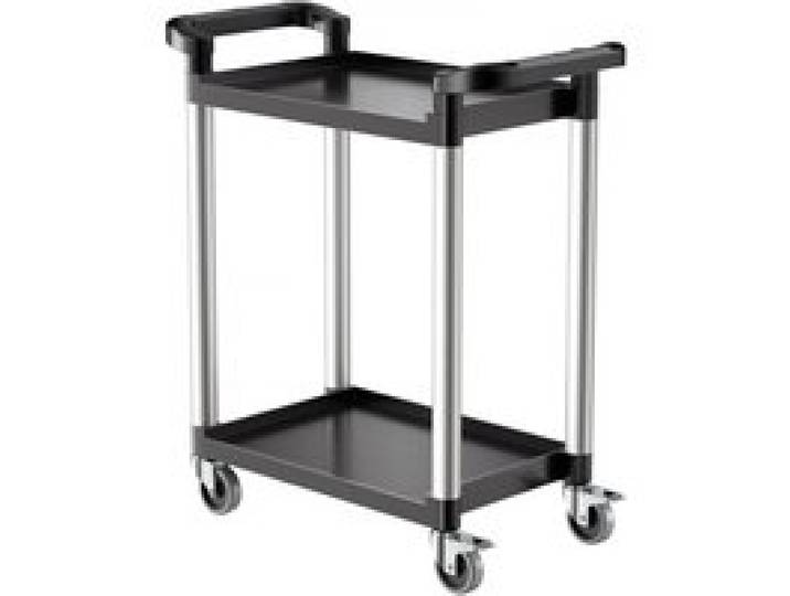 VEVOR Mehrzweckwagen, 136 kg Tragkraft, 2-stufiger Universalwagen aus Kunststoff mit 360° Schwenkrädern (2 mit Bremsen), 800x410x945 mm großer Servierwagen für Lager, Büro, Zuhause, Restaurant, Küche