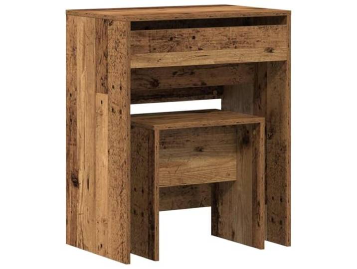 HNSMFPRE Frisiertisch, 2 Stück, Antikholz, 60 x 40 x 75 cm, aus Holz Leicht zugängliche Schubladen, Schmuck- und Kosmetikaufbewahrung, glatte Oberfläche, kompakte rechteckige Form, abwischbar