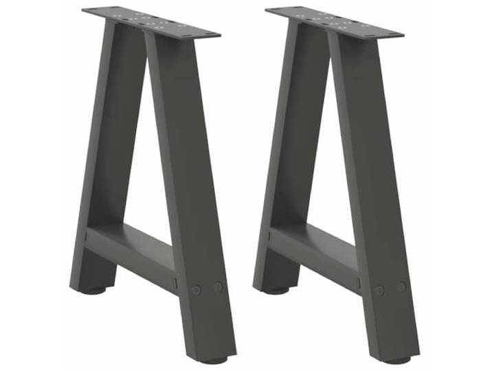 hliofuir Couchtischbeine A-Form 2er Set Metall Beine Anthrazit 50x43 cm Stabile Untergestelle für DIY Beistelltische im Wohnzimmer, inkl. Nivellierfüßen und vorgebohrten Montagelöchern.