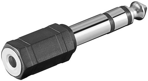 Goobay adapter voor hoofdtelefoon van 6,35 mm naar 3,5 mm jack, 3-polig stereo