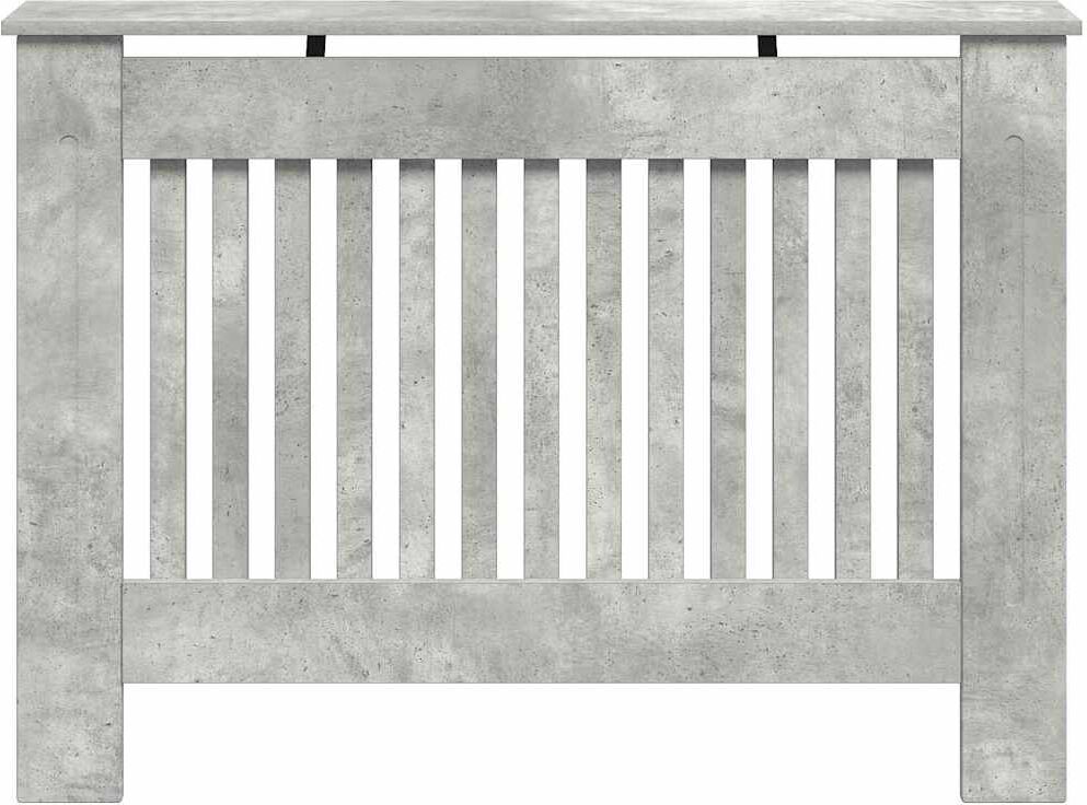 vidaXL Cache-Radiateur Gris béton 112 x 19 x 81,5 cm Bois d'ingénierie