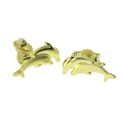 Paar Ohrstecker OSTSEE-SCHMUCK "- Delphinpaar - Gold 333/000 -" Gr. 12, gold (gold 333, goldfarben, gelb), Ohrringe, Damen, 12, Gelbgold 333
