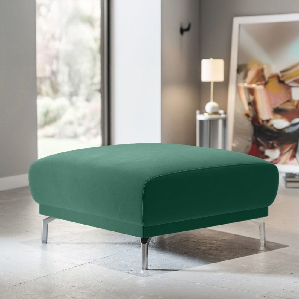 Mesonica Pouf en polyester vert foncé Vert 75x42x75cm