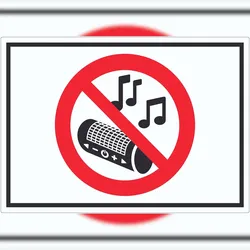 HB-Druck Aufkleber Musik verboten Symbol A8 (52x74mm)
