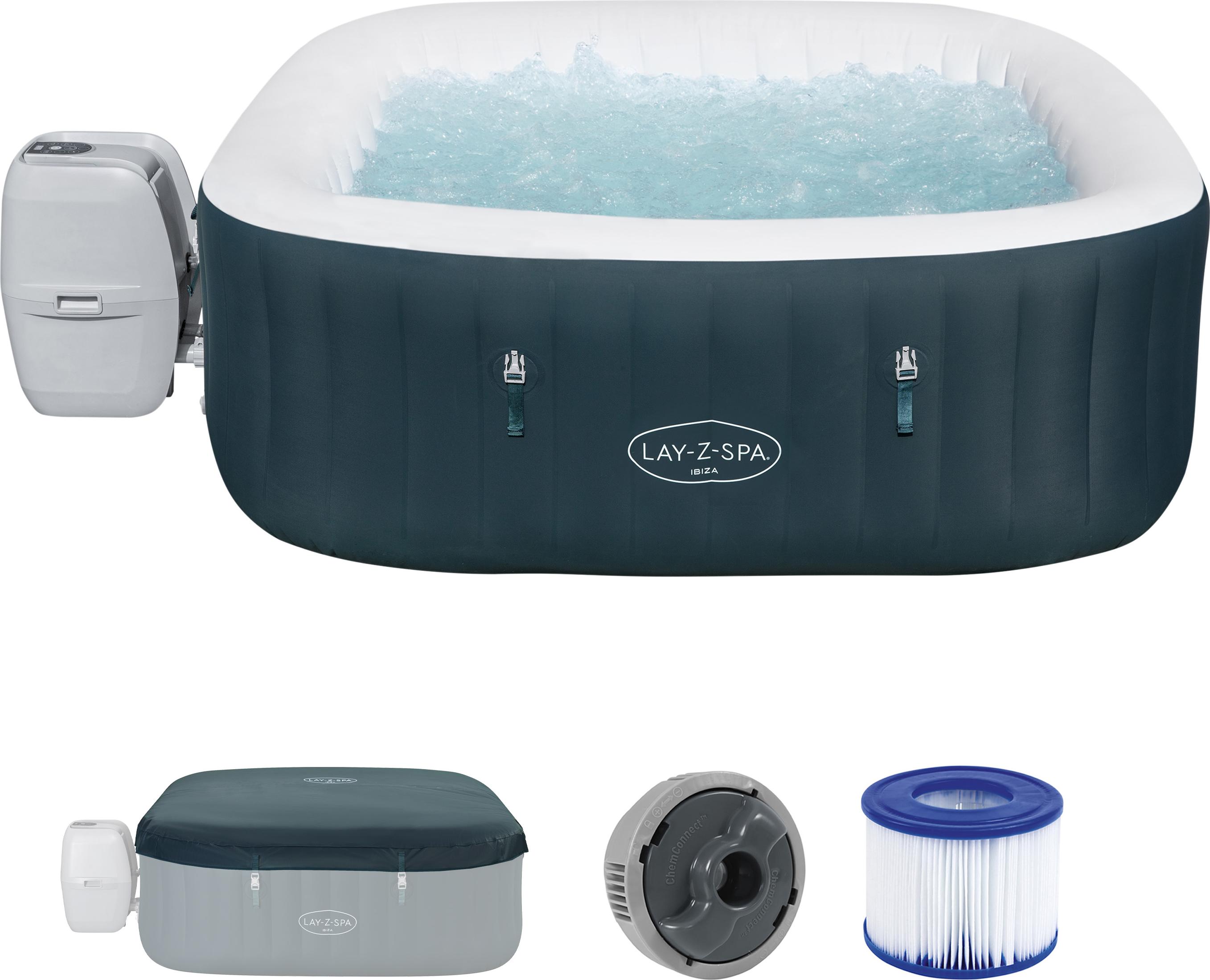 Bestway LAY-Z-SPA Energiespar-Whirlpool Ibiza AirJet, 180 x 180 x 66 cm