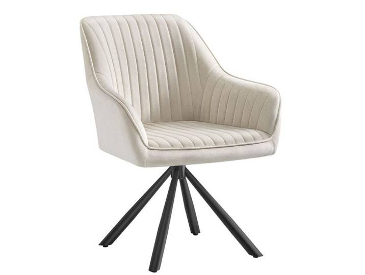 Fauteuil de salon - Fauteuil Pivotant - SONGMICS - Velours - Accoudoirs - Beige Cappuccino et Noir