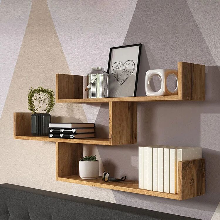 garneroarredamenti Mensola 119x55h cm pensile a muro 3 ripiani quercia Concetta