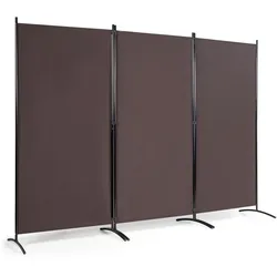 Helloshop26 - Dreiteiliger Faltparavent 260 x 183 cm klassisches Design braunes Polyester zur Schaffung privater Räume