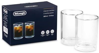 DeLonghi Brew Double Wall Glasses, Set of 2, Small, 220ml (7.4 fl oz)