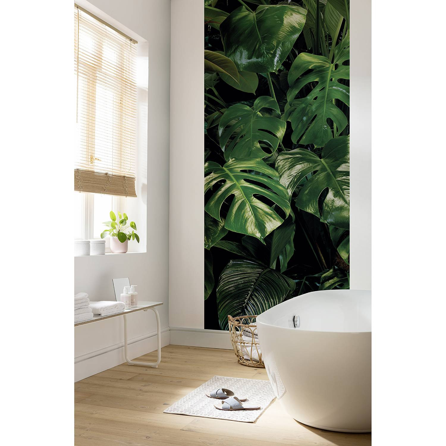 home24 Fotobehang Tropical Wall, Groen, Breedte: 100 cm