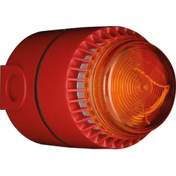 FLSVALRDSEPSW - Flashni, rot, gelbe Linse, Deep Base, 24V DC