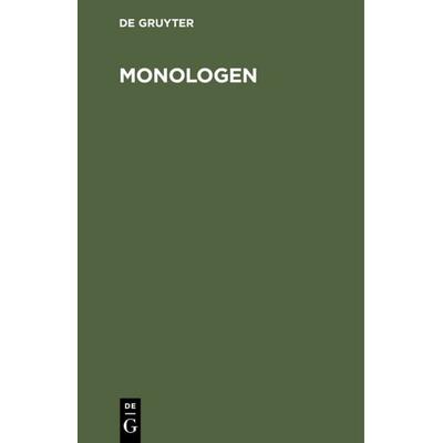 Monologen, Gebundene Ausgabe von , De Gruyter, 978-3-11-111106-3