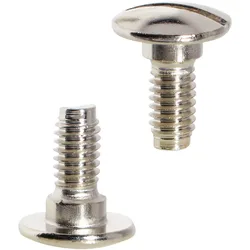 100 Schrauben für Buchschrauben, 7,5 mm + 2 mm, vernickelt, 100 Stück, Metall, silber