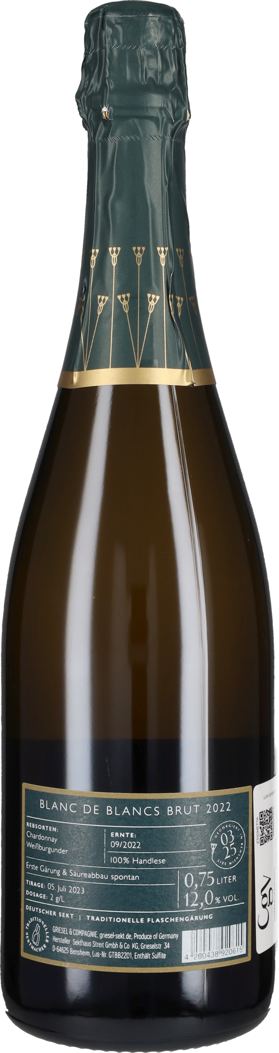 Spumante Metodo Classico Brut Blanc de Blancs Griesel & Compagnie 2022