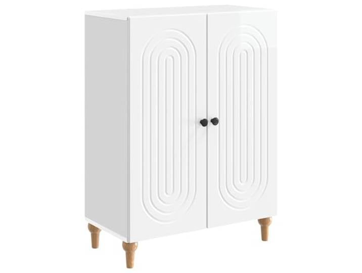 LASWWQMRF Sideboard Hochglanz Weiß 66x34,5x90 cm Beistellschrank Kompakter Kommodenschrank mit 2 Schwenktüren für Flur und Schlafzimmer. Viel Stauraum für Dekoration und Geschirr.