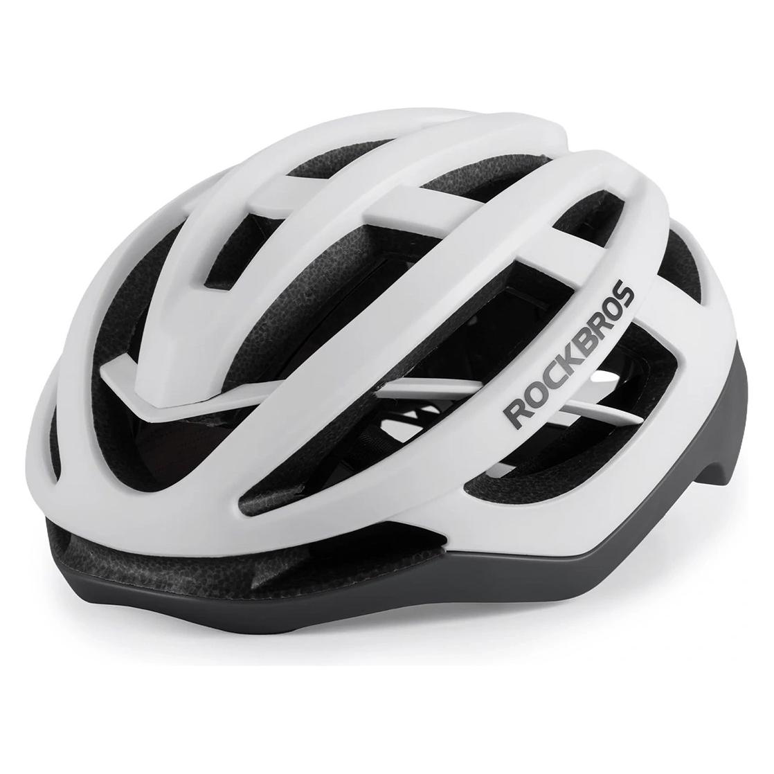 Rockbros Kask rowerowy HC-58WG-M 55-58 cm - biało-szary (55 - 58 cm) (5907769386695)
