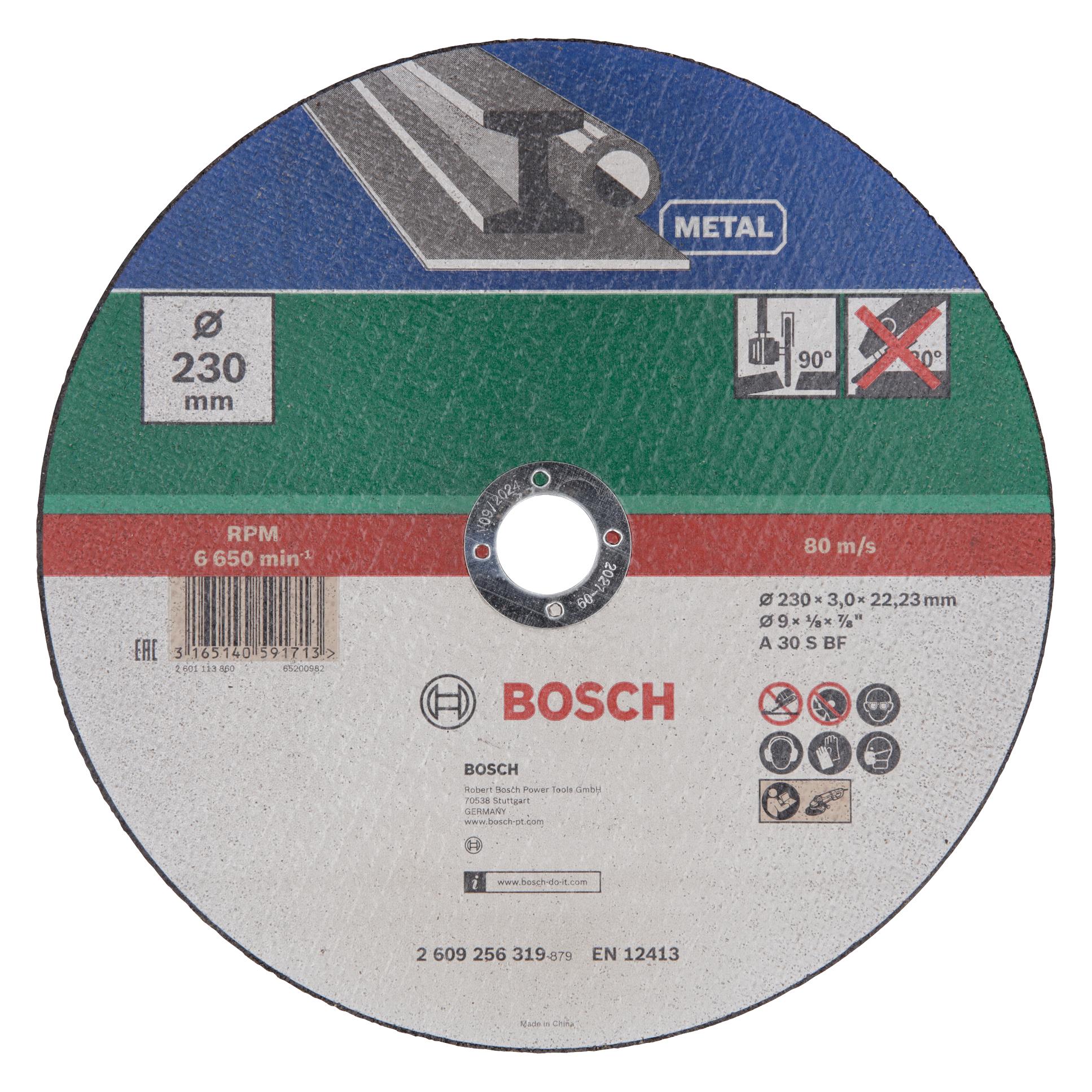 Bosch Zubehör Trennscheibe gerade, Metall D= 230 mm Dicke= 3,0 mm (2609256319)
