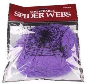 Inspired Living SpookyStretch Artificial Spider Web Halloween Decoration purple