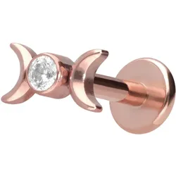Titan Labret mit Innengewinde 2 MONDE + KRISTALL