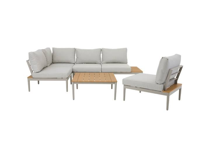 Gartenlounge Florida hellgrau Aluminium B 246.5 cm T 148.5 cm