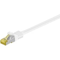 Patchkabel RJ-45 SFTP, mit Cat 7 Rohkabel weiß, 10 Meter, 500 MHz